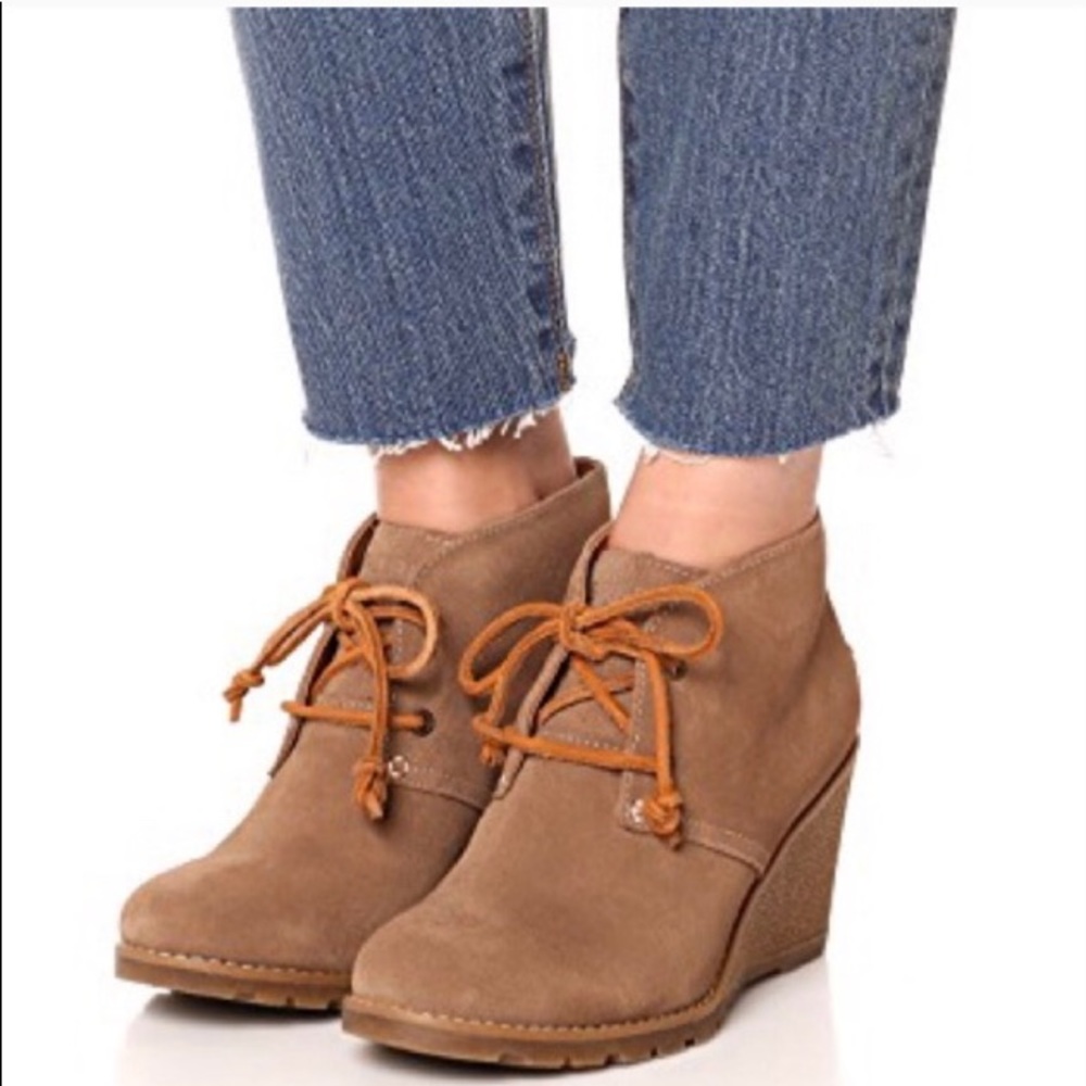 Sperry Top Sider Leather Wedge Booties